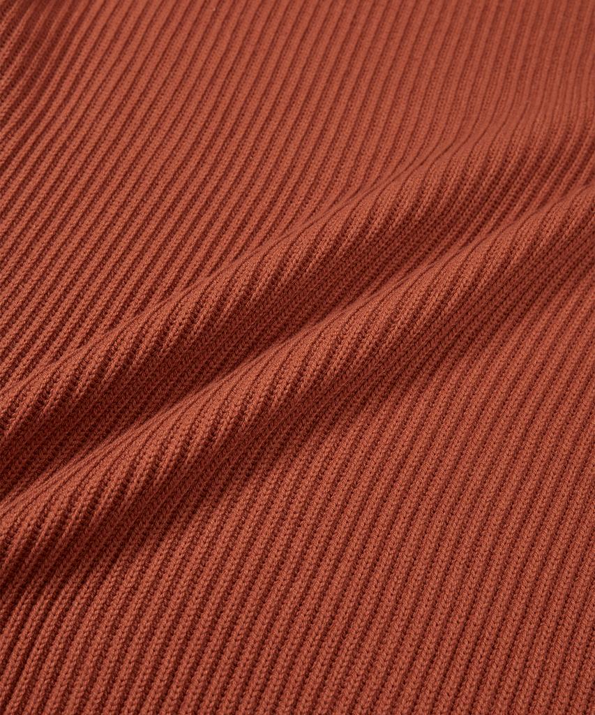 WEST GRAND BOULEVARD French Oversized Raglan Ribbed Cotton Knit Blood Orange