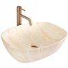 Countertop Washbasin Ceramic Imitation Stone Beige Freja Matte Rea