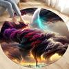 Natural Disaster Round Carpet Fantasy Tornado Cloud Print Area Rug for Living Room Kitchen Bedroom Sofa Decor Non-slip Floor Mat