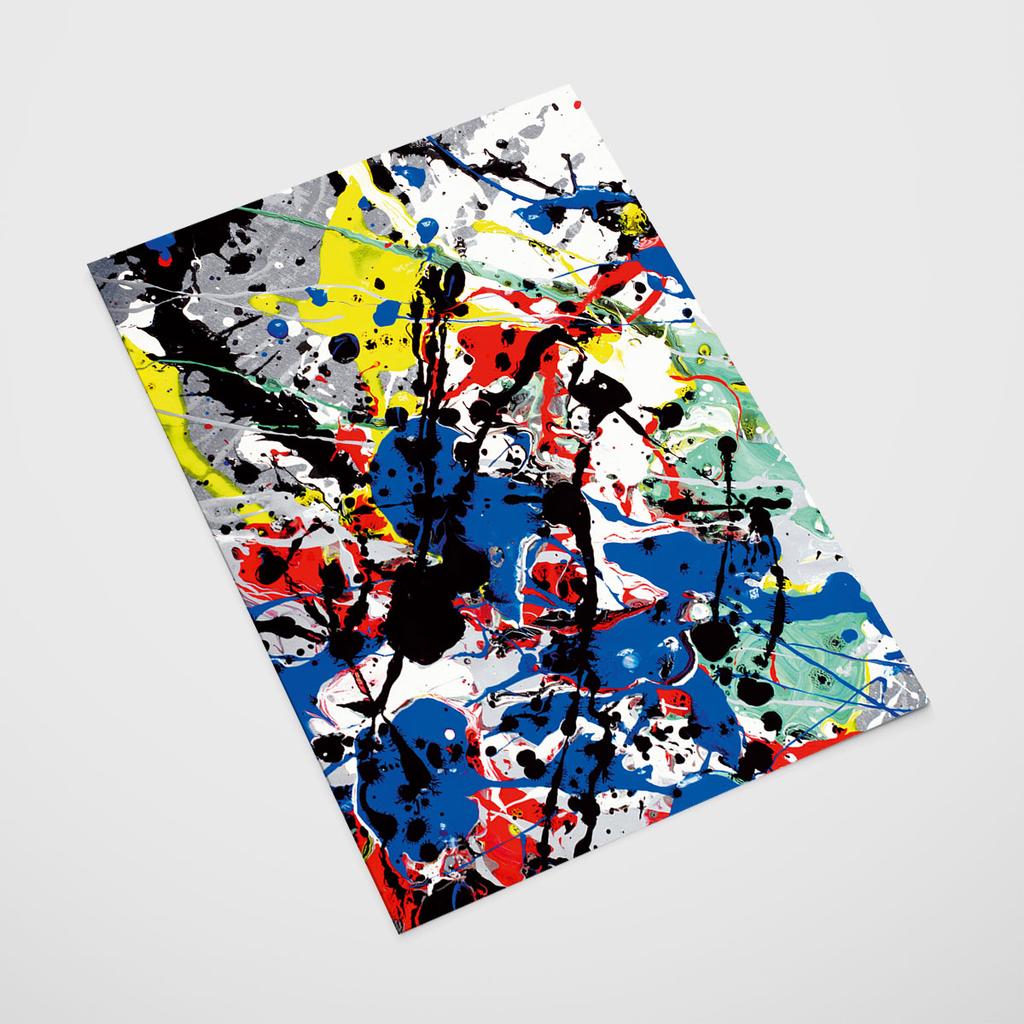 Poster Colorful Paint Splatters Abstraction