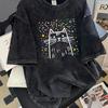 Retro Washed Animal Print T-shirt Oversized Cartoon Round-neck Short-sleeved Top Pure Cotton Short-sleeve