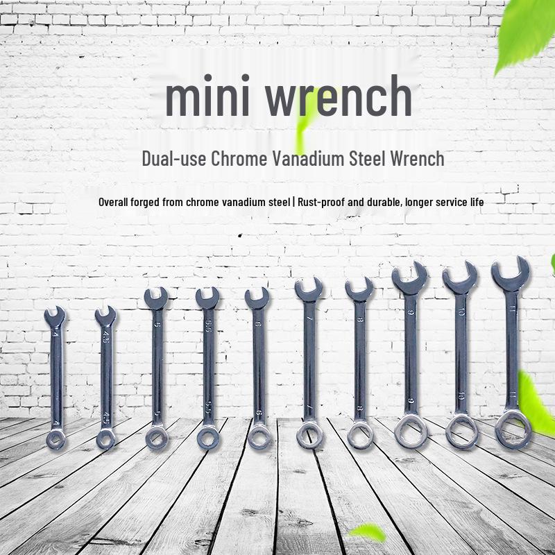 10-Piece Metric/Imperial Mini Mirror Polish Open/Box-end Combination Wrench Set