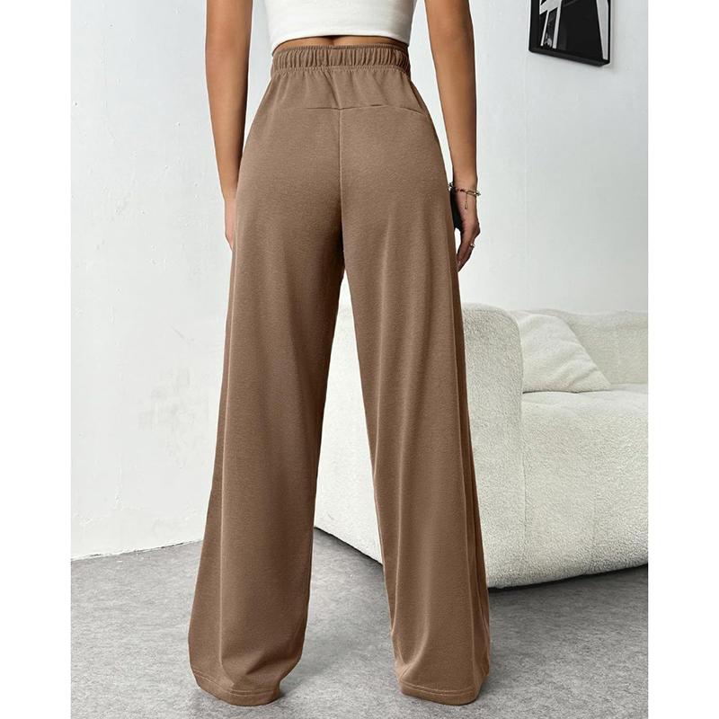 Herbst und Winter Sport Plus Größe Weite Beinhose Damen Hohe Taille Kordelzug Lockere Freizeithose Damen mit Taschen Fashion Solid Loose Pants 24962