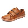 Big Feet Shoes Men's and Women's Casual Shoes Leather Surface Wide Head Barefoot Shoes Large Size Velcro Men's Wide Casual Shoes