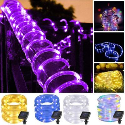 50/100 LED Solar Rope Light Waterproof Pipe Rope Fairy Tale Light String Outdoor Indoor Garden Christmas Decoration