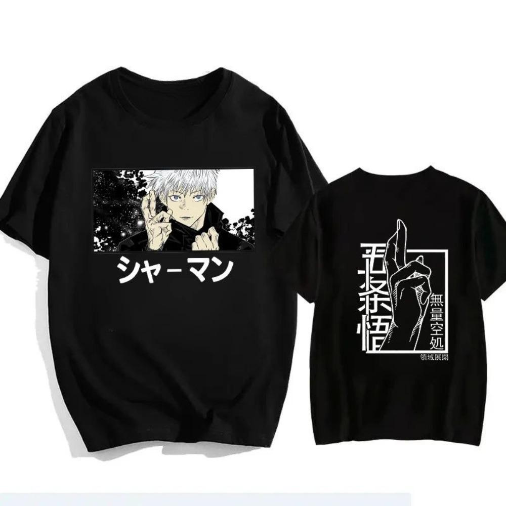 2026 Jujutsu Kaisen Satoru Gojo Unisex Pure Cotton Tshirt Summer Anime Print Round Neck Casual Unisex Unisex Short Sleeved Top