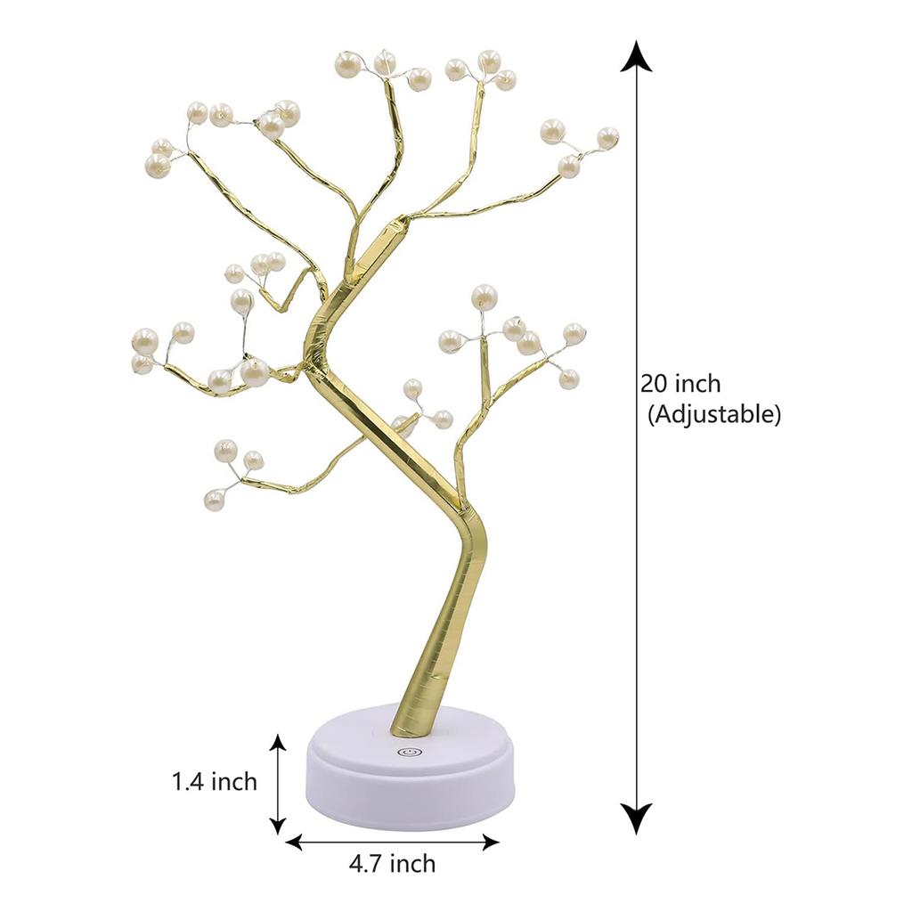 36/72/108 Bonsai Tree Led Lamp Table Usb Room Fairy Bedside Light 8modes Wire Bedroom Tabletop Night Switch Lights Christmas Diy