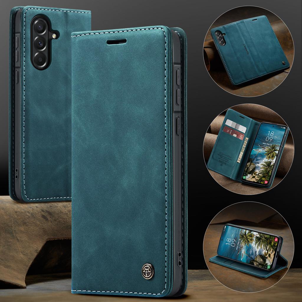 CaseMe Retro Magnetischer Flip PU-Leder Hülle für Samsung A57 A37 A27 A17 A07 A56 A36 A26 A16 A06 Brieftaschen Hülle Handyhülle