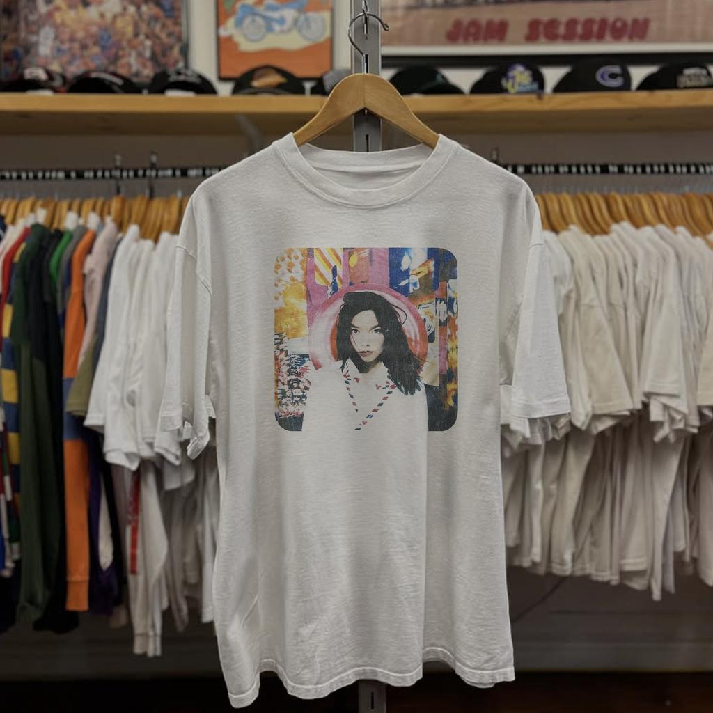 1995 Bjork Post Washed T-Shirt Weiß L