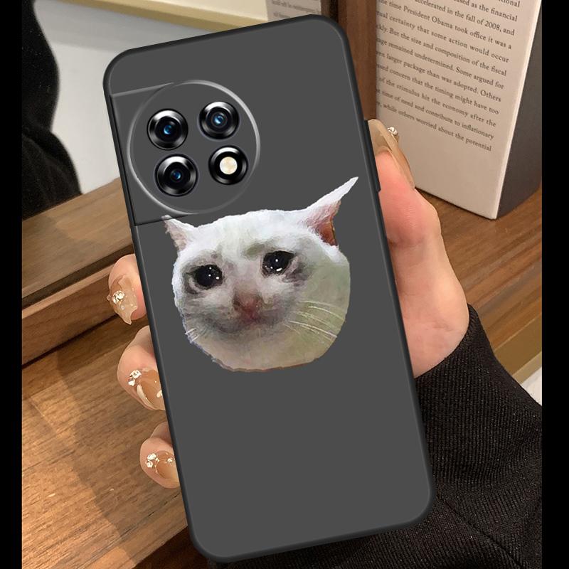 Crying Cat Memes Case For OnePlus 15 13R 13 13T 12R 12 11 10 10R 10T Nord CE 4 3 2 Lite N20 N30 Nord 5 Funda