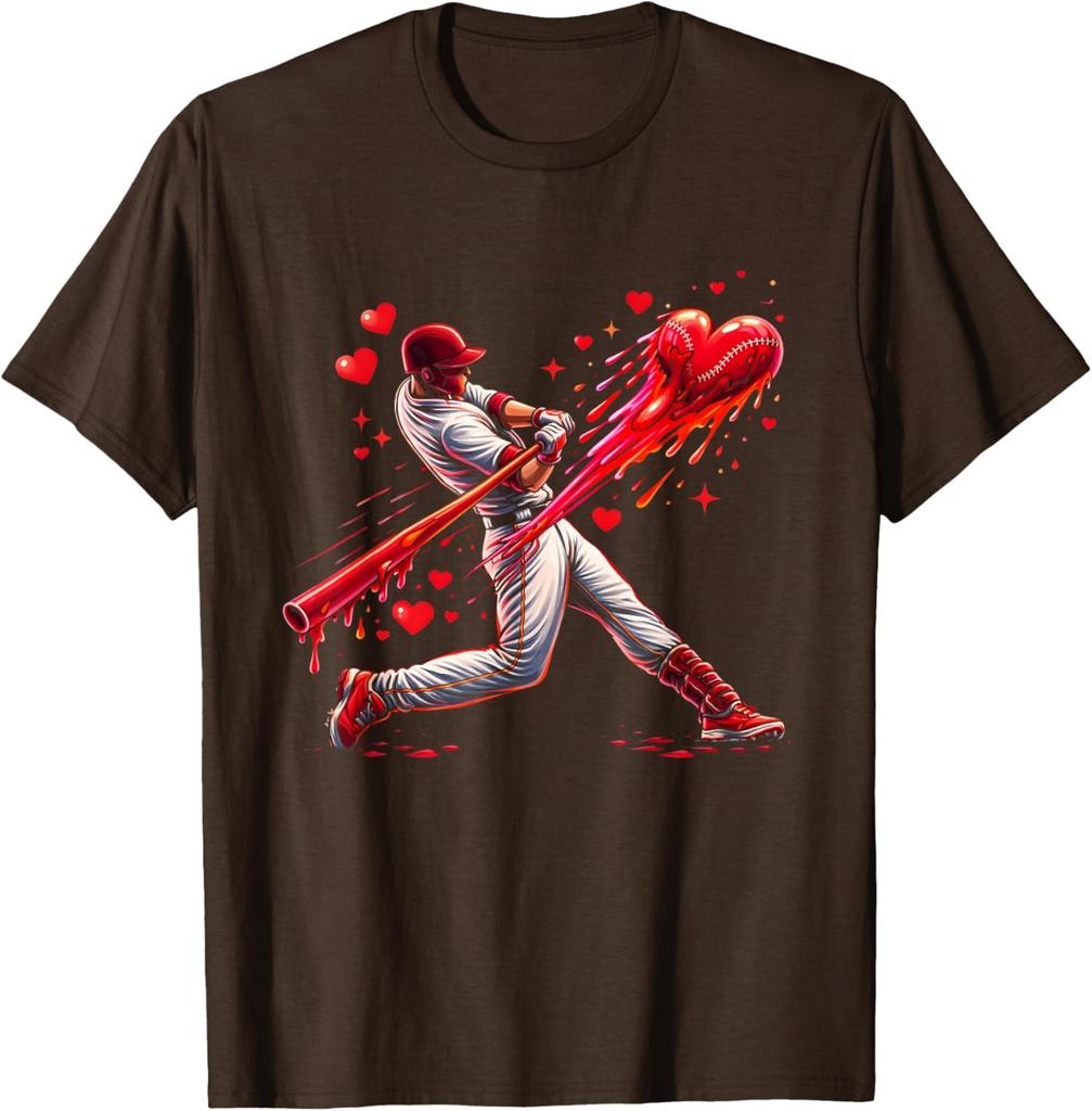 Valentine Baseball Player Drip Design Funny Baseball Unisex T-Shirt