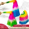 45cm Half Circle Silk Kids Children Bamboo Fans Hand Dye Adults Fan  Veil Pairs Yangko Dance Tools
