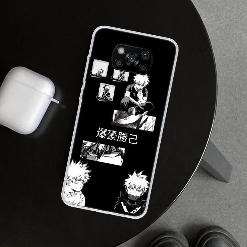 MHA Bakugou Katsuki Phone Case Cover for Xiaomi Poco X6 X5 X7 Pro F7 Ultra Redmi 15C 15 13C 13 12C 12 10C 10 10A 9C 9A 9T 9 Coqu