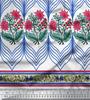 Soimoi Japanischer Krepp-Satinstoff, gestreift, Blätter und Blumen, bedruckt, Meterware, 107 cm