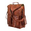 Classic Style Brown Genuine Leather Backpack Laptop Messenger Bag Everyday Use Versatile Rucksack Sling for Men and Women