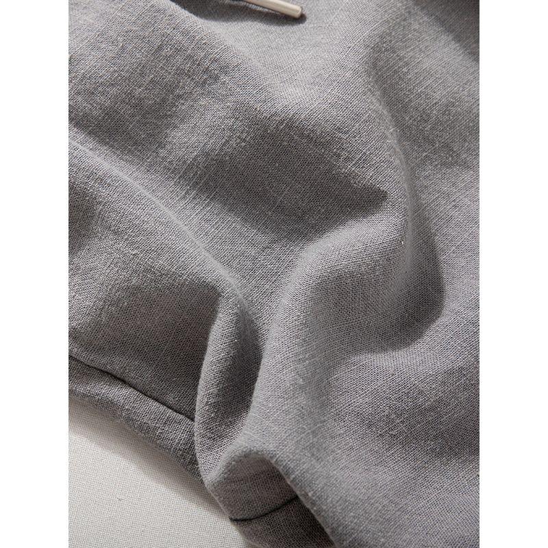 Cropped Pants Men Summer Thin Loose Idle Style Casual Pants Handsome Loose Wide Leg Draping Effect Linen Pants