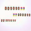 Multicolor Gradient Striped Nail Stickers for Medium-length European Square Nails: Spring & Summer Fashion