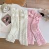 Plush Balls Leg Warmer Women Y2K Knitted Leg Covers Fashion Balletcore Stockings  Elastic