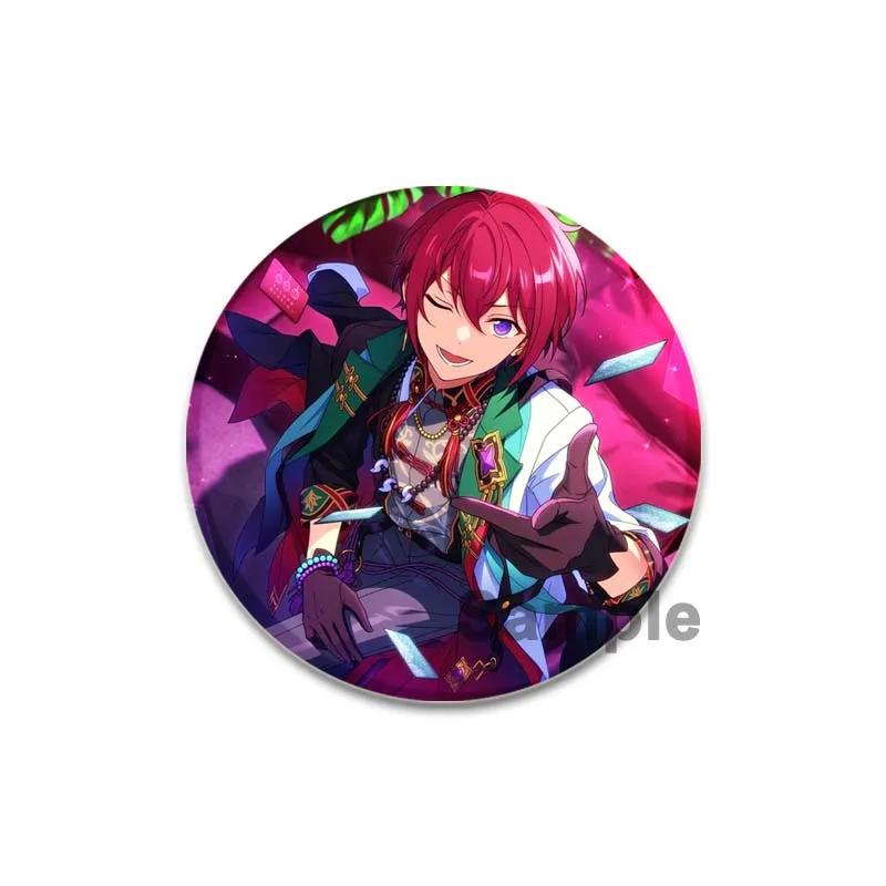 32/44/58mm Ensemble Stars Idol Round Brooch Cartoon Cosplay Badge Icons Lapel Pins for Backpack Gifts Tsukasa Suou