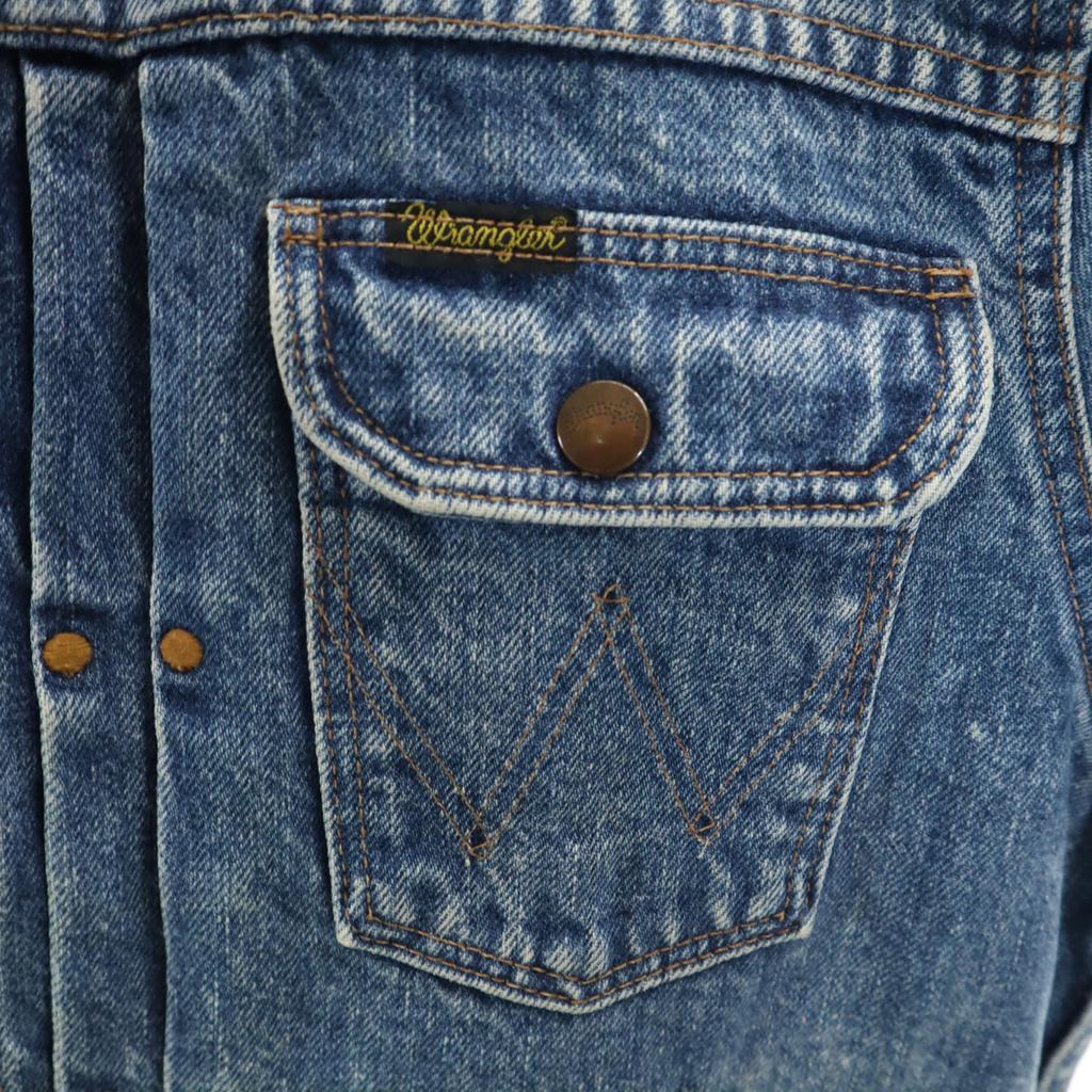 Wrangler Denim Jacket M Wash blue Denim jacket trucker Men's Used