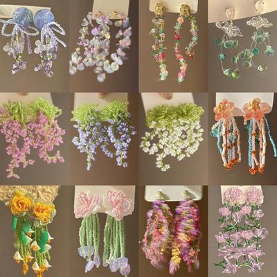 Orecchini Floreali Bohemien con Nappe per Donna – Moda di Inizio Primavera, Versatili Borchie di Lusso Leggero, Gioielli per Orecchie di Alta Gamma.