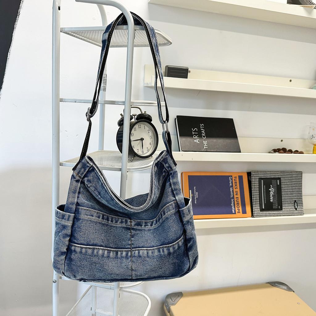 Crossbody Bag Boys Trendy Brand Youth Outdoor Commuter Denim Canvas Bag High Value Niche Tooling Shoulder Bag Women
