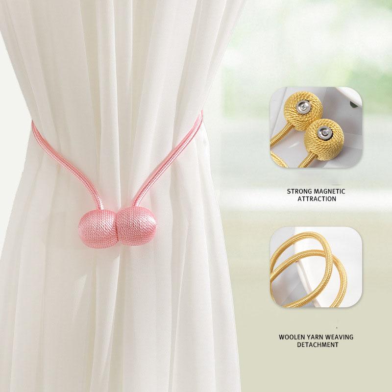 Headphone Curtain Strap with Light Luxury and High-grade Strap Magnetic Curtain Buckle Ring Bed Curtain Folding Rope Strap