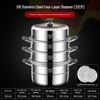 Visible Lid 316L Stainless Steel Steamer Pot with Extra Thick Anti-scalding Design and Double Three-Layer Steaming Basket