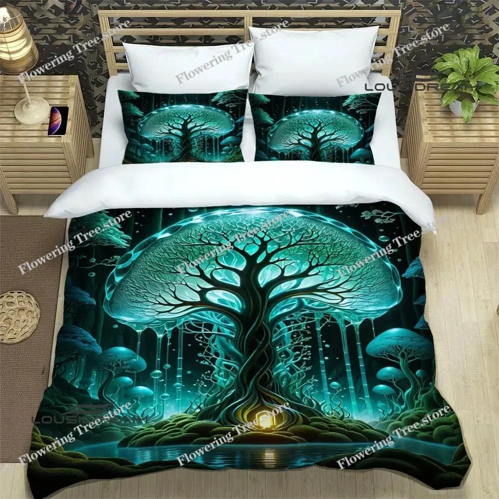 Tree of Life Printed Bedding Sets Exquisite Bed Supplies Set Duvet Cover Bed Comforter Set Bedding Set Luxury Birthday Gift029