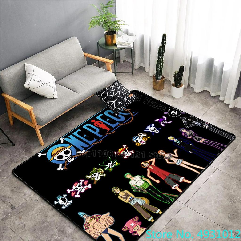 Creative 3D Carpet Anime One Piece Luffy All Team Members Living Room Bedroom Decoration Rug Children Anti Slip Crawling Mat