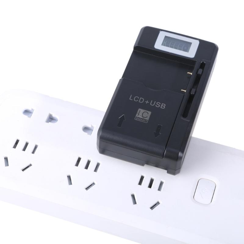 LCD Display Wall Travel Charger Support USB Double Output for Mobile Phone Camera Battery Fast Charging Dock