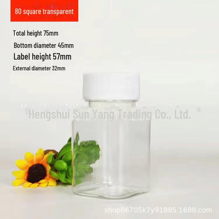 Clear Plastic Wide-Mouth Bottle with Lid for Capsules, Small Alcohol Samples, or Honey
