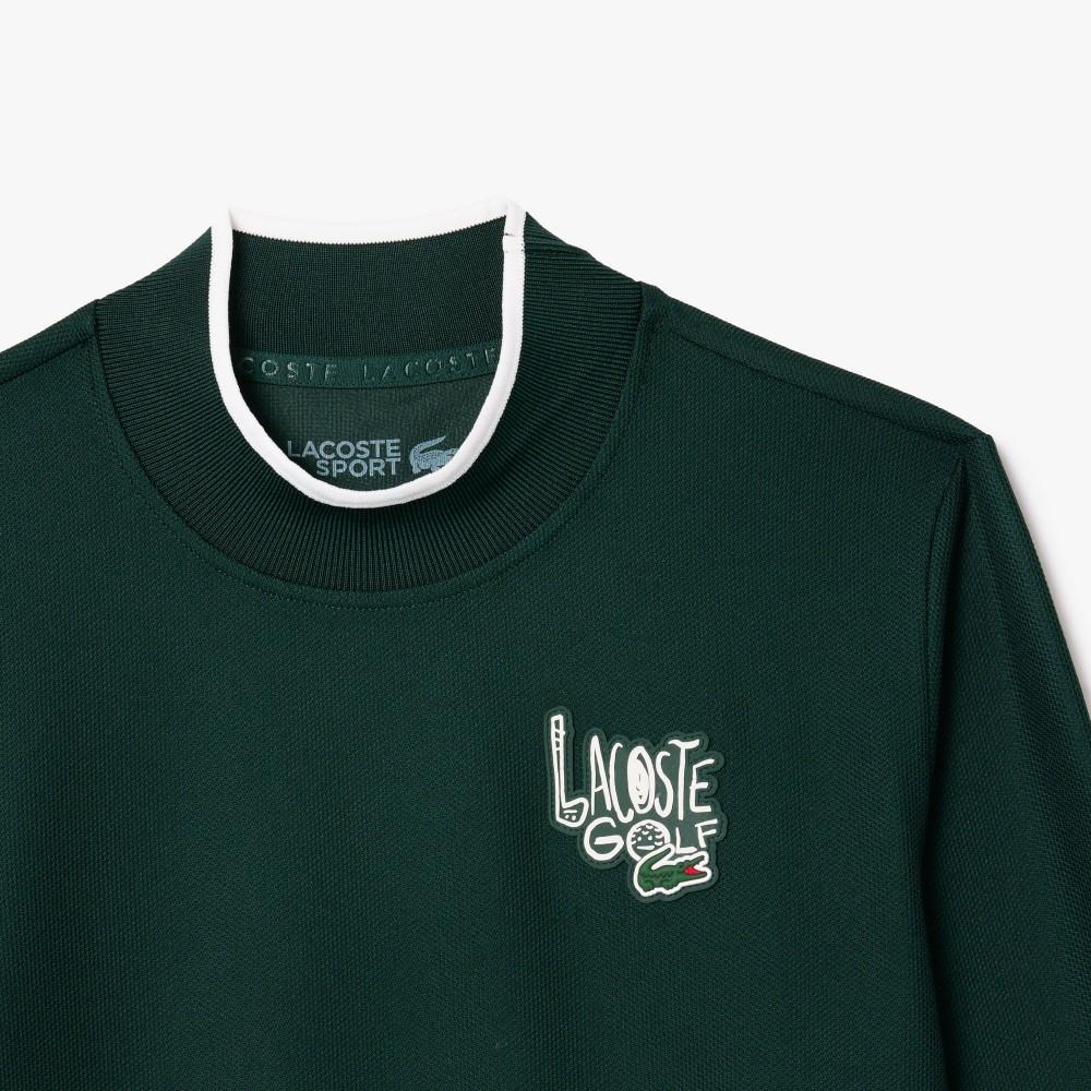 Lacoste Women's Graphic Point Semi High-Neck Long-Sleeve T-shirt TF2765-54NYZP