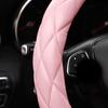 Soft Microfiber Leather Steering Wheel Cover, Universal 15 Inch For Women Girls, Fit Vehicles, Sedans, SUVs, Vans, Trucks - Light Pink