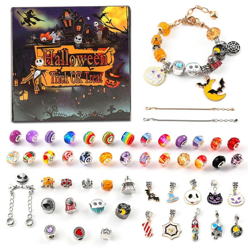 Halloween Advent Calendar Girls, DIY Bracelet Making Kit For For Kids Adult,  Halloween Countdown Calendar Jewelry Gifts