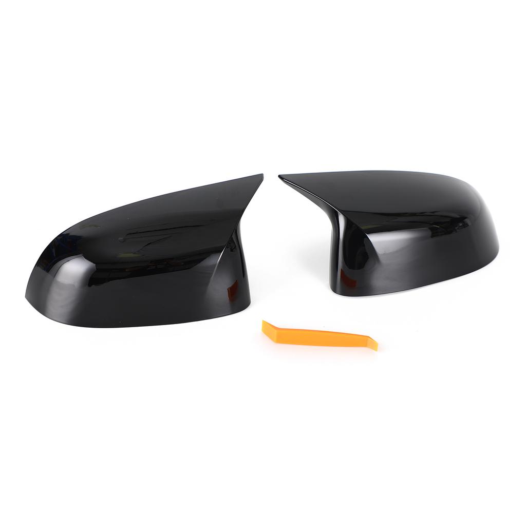 2x Black Rear View Side Mirror Cover Caps For BMW X3 X4 X5 X6 G01 G02 G05 G06