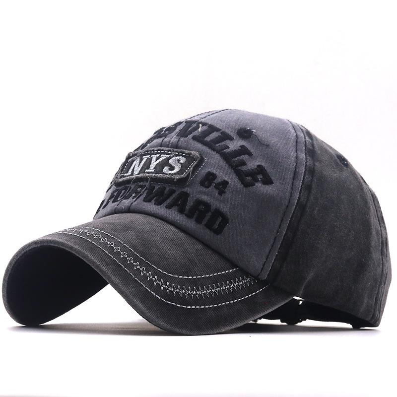 Hot-selling washed baseball cap NYS three-dimensional embroidery baseball cap old cap sun hat hip-hop trendy hat