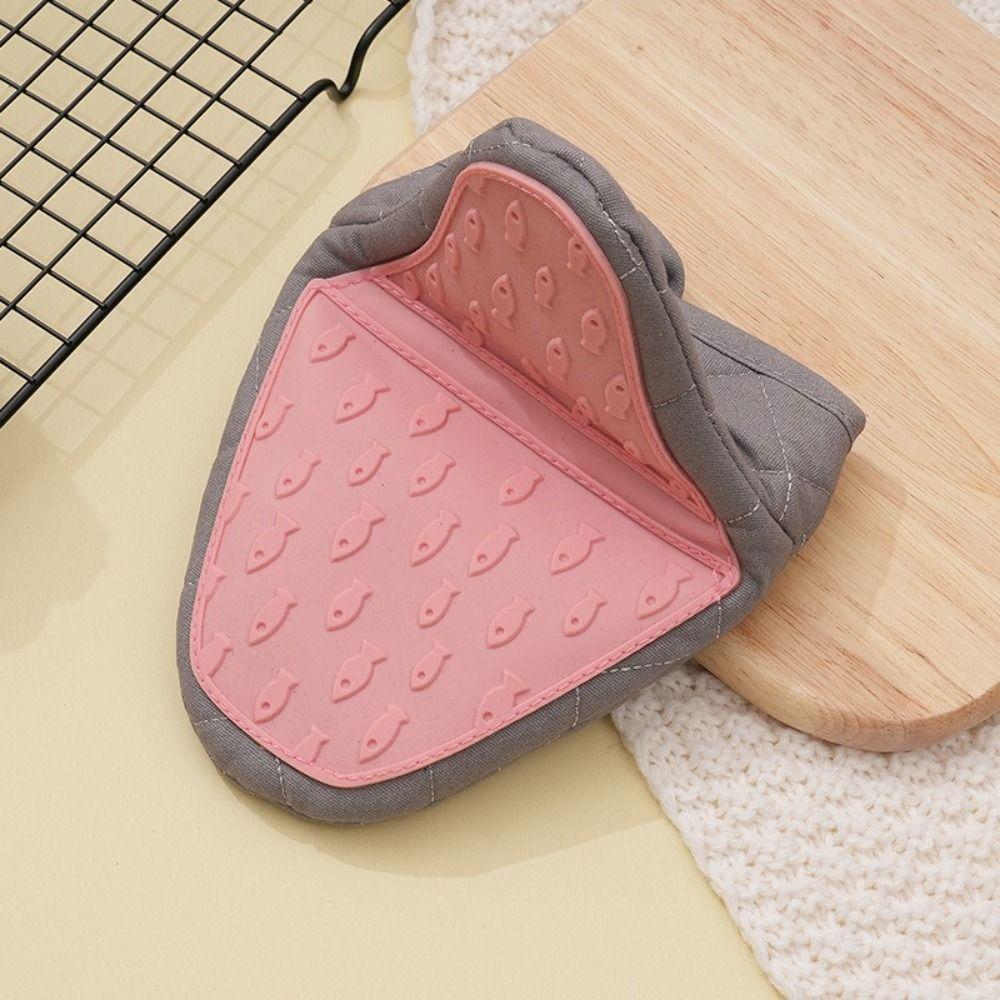 Fish Shaped Microwave Mitts Heat Resistant Anti Scald Gloves Multi-purpose Hand Clip  Tray Holder