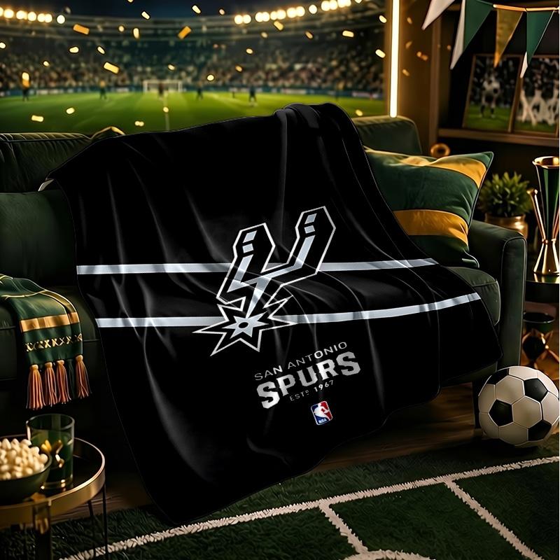 Antonio Spurs Logo Blanket Lightweight Flannel Bedding Blanket Perfect for Travel, Camping, Living Rooms, Offices, Sofas, Fan Christmas Gift