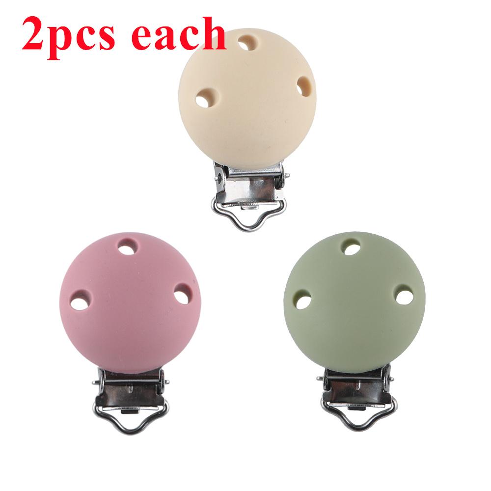 6pcs New Color 30mm Silicone Round Metal Clips DIY Bag Hat Chain Keychain Holder Clamps Jewelry Handmade Accessories