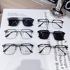 Half Frame Color-Changing Anti-Blue Glasses With The Same Polarized Sunglasses Men'S High Definition Eye Protection Flat Glasses Women