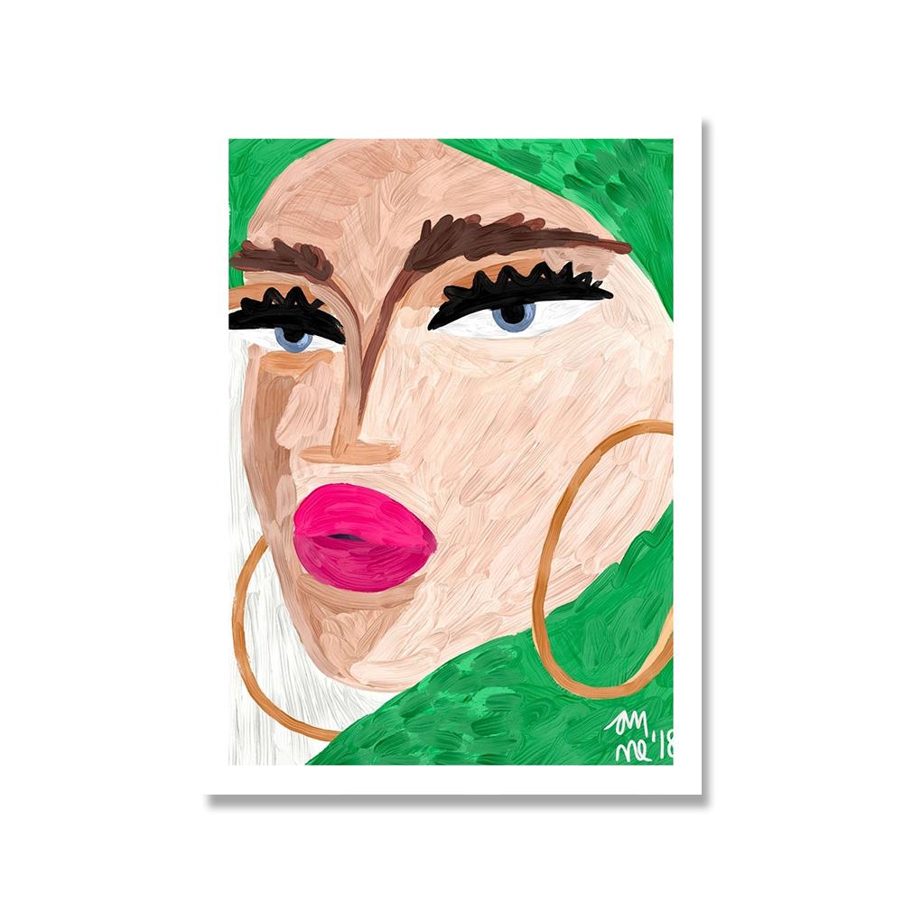 Abstract Fashion Office Girl Poster Print Nordic Colorful Line Face Canvas Painting Wall Art Picture For Livingroom Unique Decor