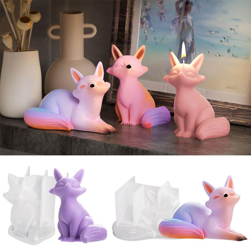 

1шт Diy ручной работы 3D мультфильм зеркало лиса трехмерные силиконовые формы