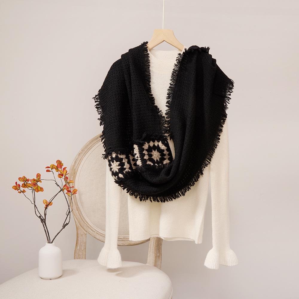 2025 Autumn/Winter Cashmere Patchwork Crochet Scarf & Shawl for Men and Women