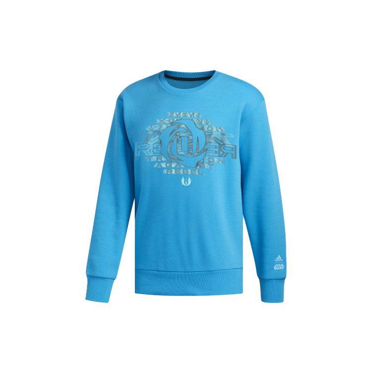 adidas STAR WARS Sweatshirts Men's Blue Crew Neck Moderate Regular FN3237