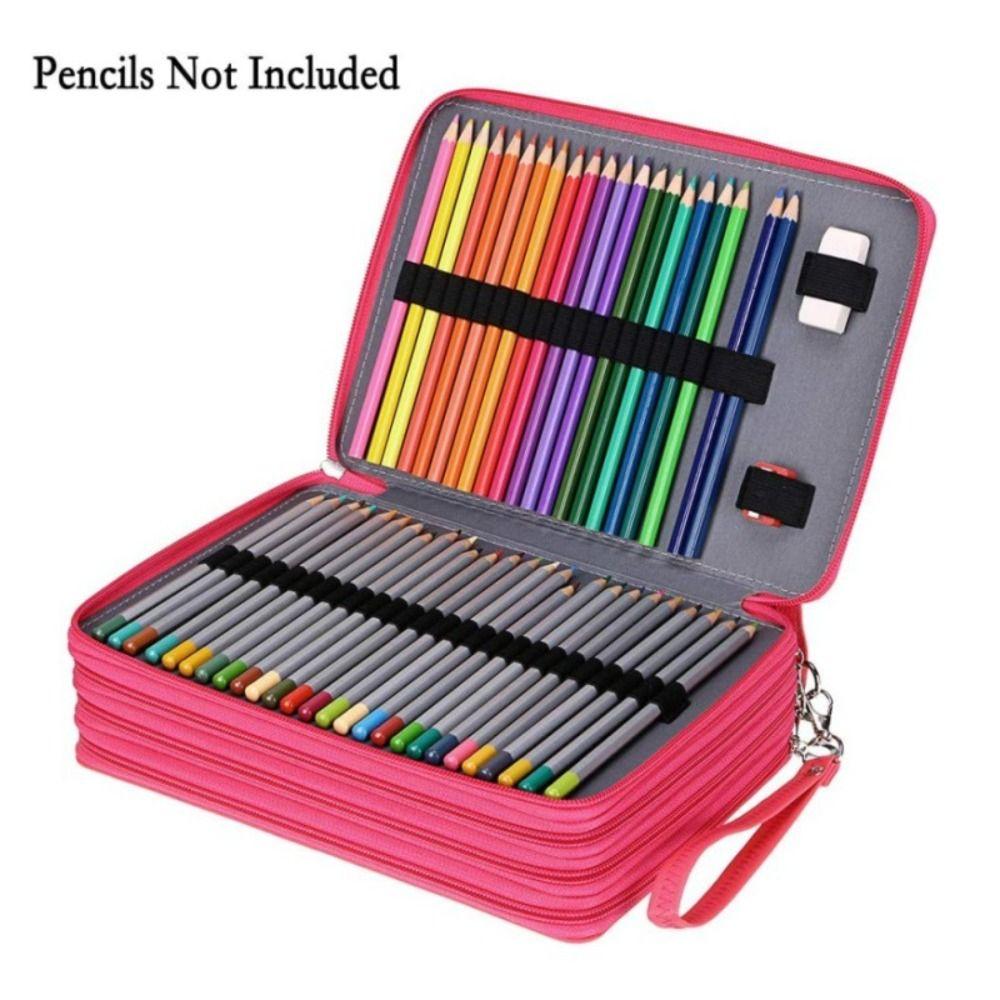 5 Layer Colored Lead Pencils Storage Bag 200 Holes Student Pen Case Professional Artists