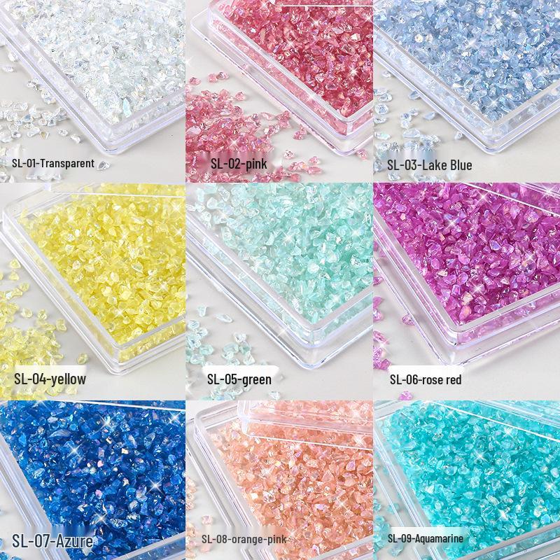 Opal Iridescent 3D Nail Art Crushed Stone Decorations