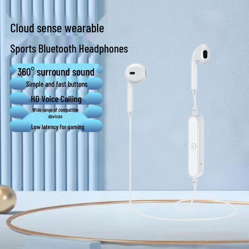 S6 Neckband Bluetooth Earbuds: HD Calls, No Delay, Long Battery Life, Comfortable, High Quality Sound, Multi-functional.