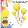 Kids Arts For Acrylic For Painting, 90Pcs Round Sponge Brush Set-4 Sizes Foam Paint Brushes Stencil For Painting