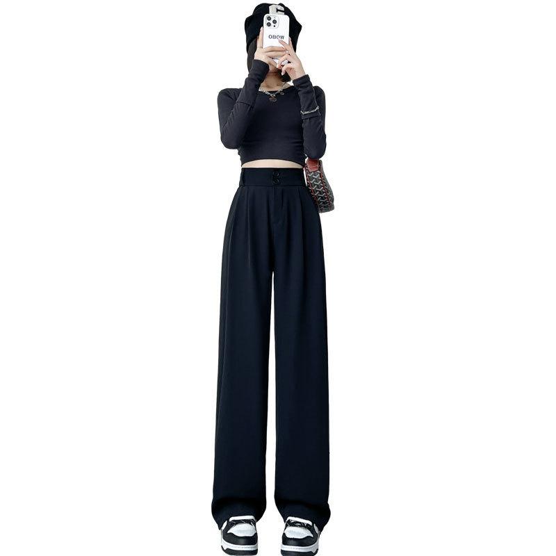 Straight Suit Pants Women's Spring and Autumn New High Waist Drape High-end Pants Wide-leg Pants